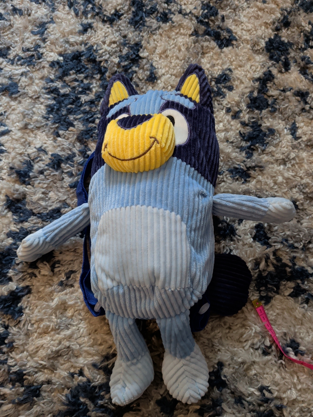 Kids Plush Bluey Backpack - Light Blue & Navy
